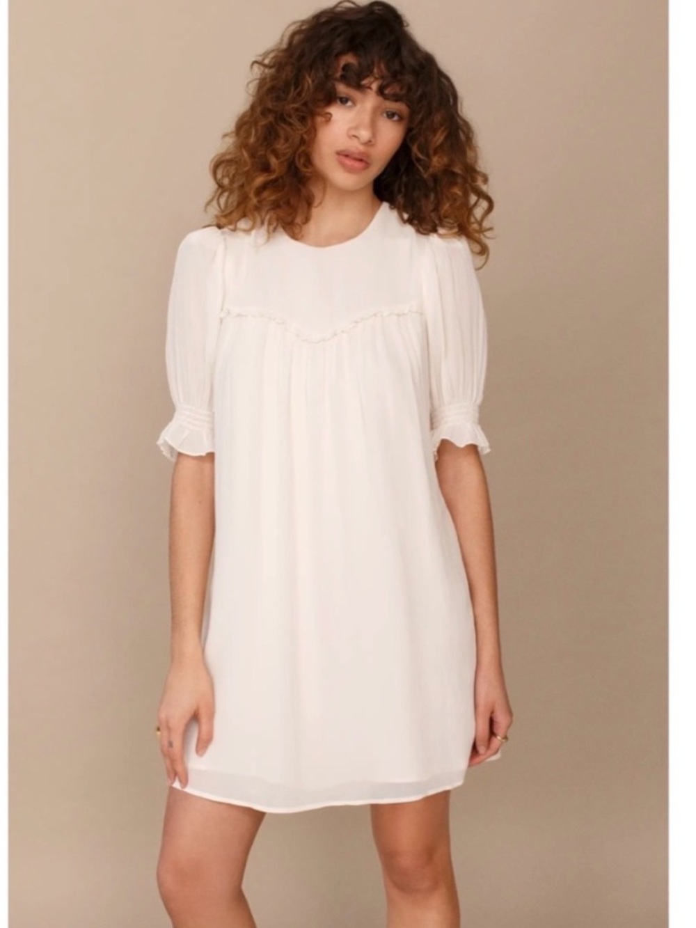 Reformation Cream Puff Sleeve Mini Dress